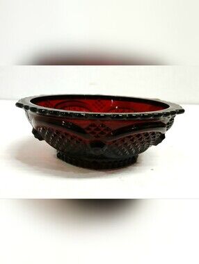 Vintage Deep Ruby Red Avon Cape Cod Glass Condiment Bowl